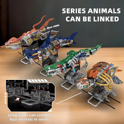 Mechanical Crocodile Building Set with LED Lights for Boys 8-12+ - color: Crocodile