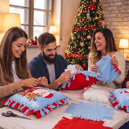 Chunful 6 Sets Christmas Tied Pillow Craft Kit Santa Claus Reindeer Decor - style: Christmas Reindeer