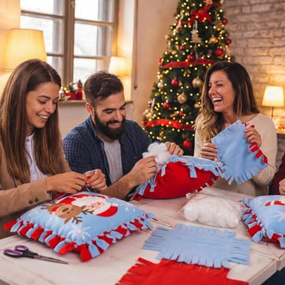Chunful 6 Sets Christmas Tied Pillow Craft Kit Santa Claus Reindeer Decor - style: Christmas Reindeer