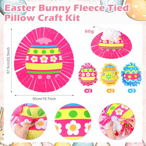 Weysat 6 Sets Easter Egg Tied Pillow Craft Kit DIY Easter Egg Pillow Craft Gifts with PP Cotton for Spring Party Decor Vbs School Favors Classroom Giveaways - style: Easter