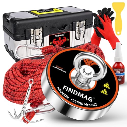 FINDMAG 1000 LBS Fishing Magnets Heavy Duty, 3.54 Inch Magnet Fishing Kit - color: Rectangular Toolbox, size: 3.54 inches(90mm)-1000lb