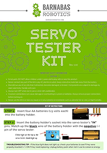 Servo Motor Tester Kit | 180 Degree 9g Servo Motor + RC Servo Tester Controller + 6V Battery Holder