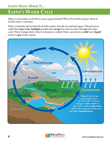 NewPath Learning Water Cycle 3-D Paper Model Making Kit, Set/5 Full-Color, Paper Model Templates & Teacher Guide (24-7817)