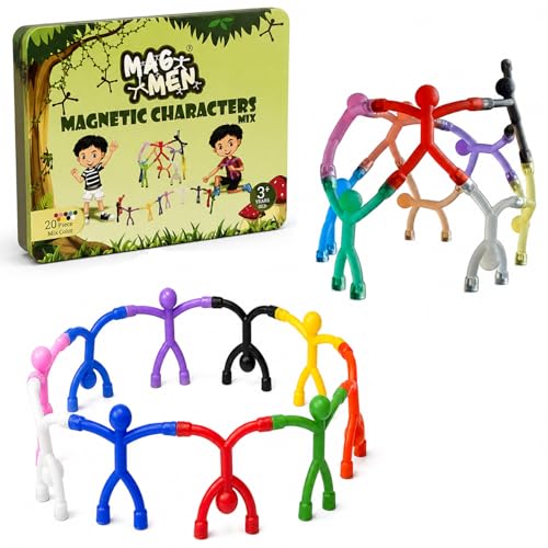 MAGMEN Magnetic Fidget Figures | Travel Toys for Kids (20-Piece Mix) - size: 20 Pieces Mix
