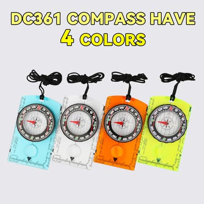 Compass Military Grade, Precision Navigation Compass for Hiking - color: clear