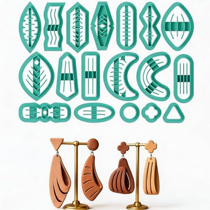 ORIGACH 18 Pcs Boho Texture Polymer Clay Cutters - style: Boho Leather