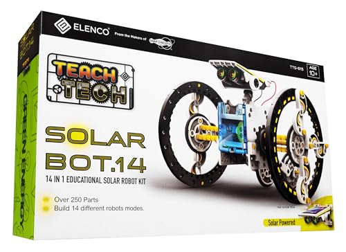 TEACH TECH SolarBot.14 STEM Solar Robot Building Kit, Ages 10+