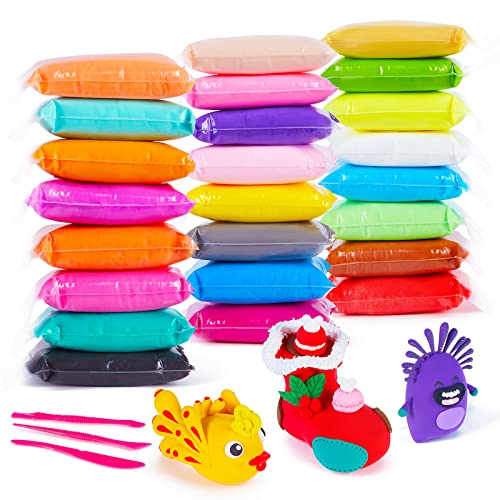EDIFON Air Dry Clay, 24 Colors Foam Magic Modeling Clay for Kids DIY Crafts - color: 24 colors
