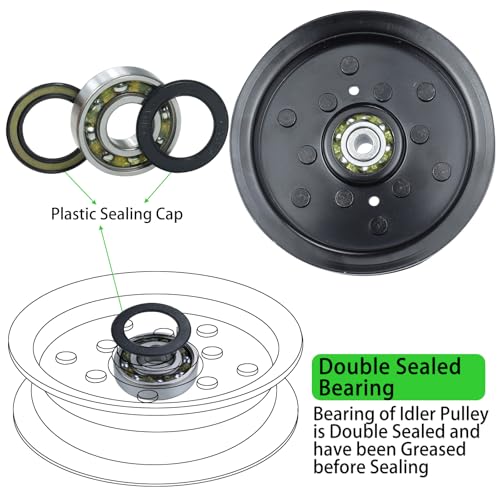 2 Pack 532196106 Idler Pulley for Husqvarna/Craftsman 54 46 Decks - color: A02 2x532196106