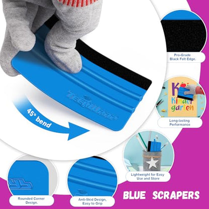 TECKWRAP Professional Felt Squeegee for Vinyl, 20 PCS - color: 20pcs Pitaya & Blue