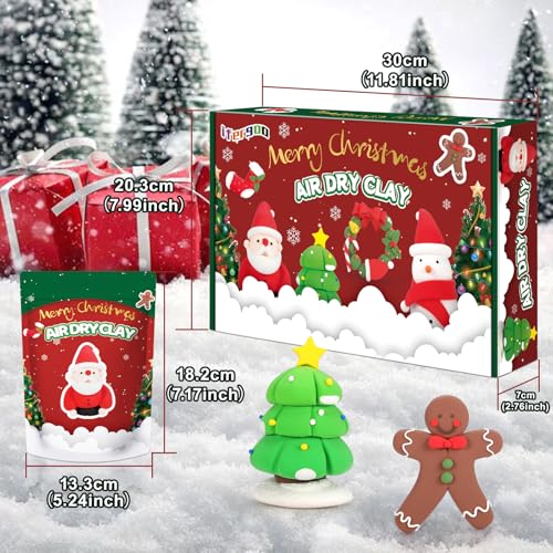 ifergoo Air Dry Clay, 6-Pack Modeling Clay for Kids, Christmas Crafts Toys - color: Christmas Clay Kit