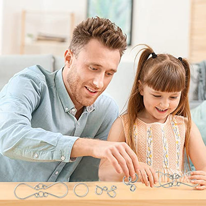 IQ Toys, Metal IQ Puzzle Set of 24, IQ Test Mind Game Toys Brain Teaser Metal Wire Puzzles Magic Trick Toy