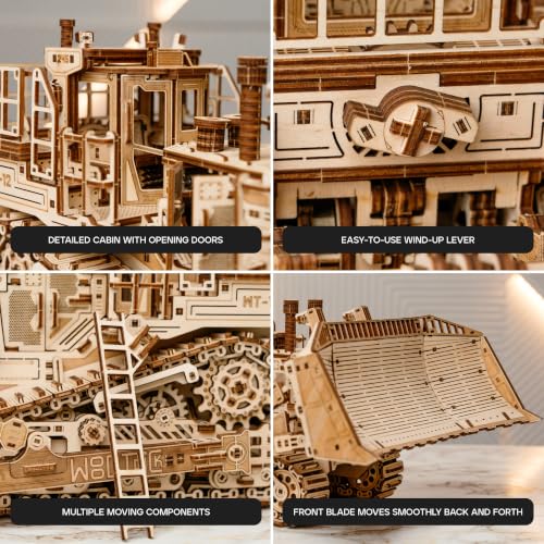 Wood Trick Terrain Titan Bulldozer 3D Wooden Puzzles for Adults to Build