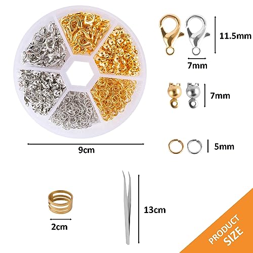 462 Pcs Lobster Claw Clasps with Jump Ring Opener and Tweezer