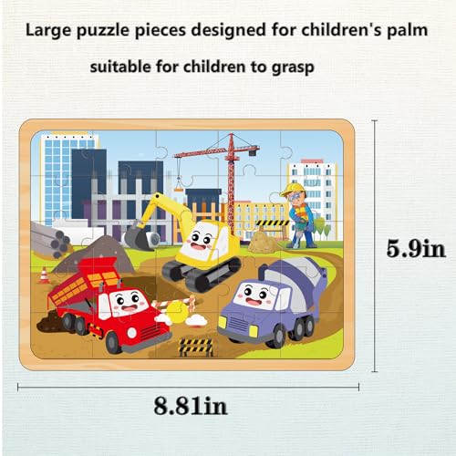 Wooden Jigsaw Puzzles for Kids Ages 4-6, 4-Pack 24-Piece Animal Puzzles Toy - color: Boys
