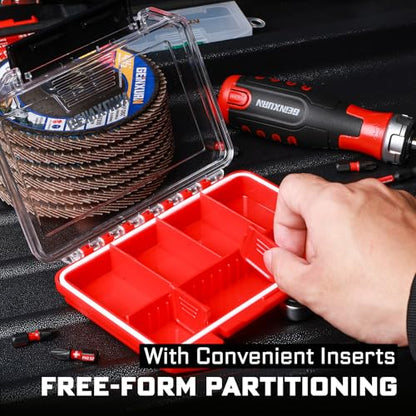 Geinxurn IPX4 Waterproof Small Storage Parts Organizer, Small Parts Case with Removable Dividers, Screwdriver Bit Set Box(1 Boxes) - size: 1pcs Box