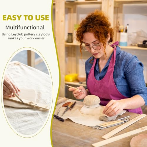 Leyclub Pottery Rolling pin Guides, 5-Size for Precise Clay Thickness - color: RollingPin Guide