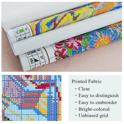 Leczany Cross Stitch Stamped Adults or Kids Kits Patterns Craft Kit Needlepoint Full Range of Embroidery Starter Kits for Beginner DIY 11CT 3 Strands | Santa Claus 13×17.7 inches - color: 11CT Stamped kits,Santa Claus 13×17.7 inches