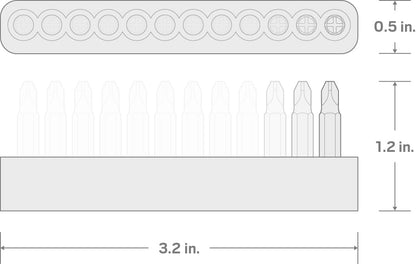 TEKTON 4 mm Hex and Triple Square Bit Set with Rail, 12-Piece | DZZ92004 - style: 12-pc. Hex/Triple Square Bit Set
