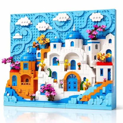 Micro Building Blocks Santorini World Architecture Collectible Model Kit