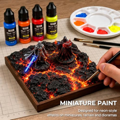 Nicpro 8 Colors Fluorescent Model Paint Set, 20ml Ready to Use - style: Fluorescent & Neon