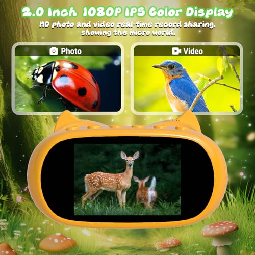 2 in 1 Kids Microscope and Telescope, STEM Educational Toy, Orange - color: Orange