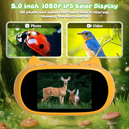 2 in 1 Kids Microscope and Telescope, STEM Educational Toy, Orange - color: Orange