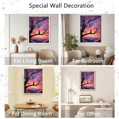 Cherry Blossom Diamond Art Kits for Adults, Flower Diamond Painting Kits - color: HS028-1