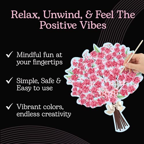 Unwynd Poke Art Cherry Blossom Flower Bouquet Kit for Adults, Women & Teens - style: Cherry Blossom