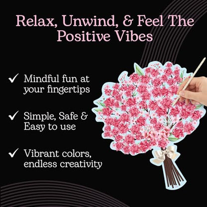 Unwynd Poke Art Cherry Blossom Flower Bouquet Kit for Adults, Women & Teens - style: Cherry Blossom