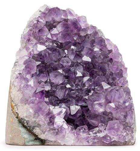 1 to 1.5 Lb Amethyst Crystal Geode From Uruguay – 3.5" to 6" Height, Natural Large Amethyst Cluster Rock – Crystals and Healing Stones - style: 1 lb to 1.5 lb