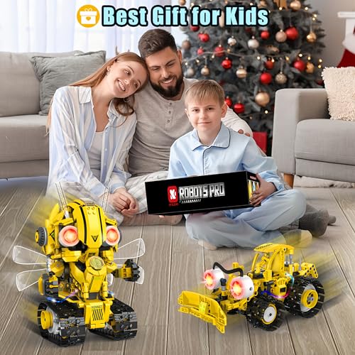 Yerloa Robot Building Kit STEM Gifts for Ages 8-13 with App & Remote Control, 5 in 1 Building Set Coding Robotic Toys for Ages 6 7 8 9 10 11 12 Years Old Boy Girl Easter Birthday Gifts (673pcs)