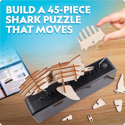 National Geographic Motorized Shark 3D Wood Puzzle Model Kit for Kids - style: Motorized Shark Model
