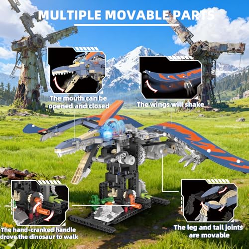Mechanical Pterosaur Dinosaur Building Set with Lights for Boys - color: Pterosaur