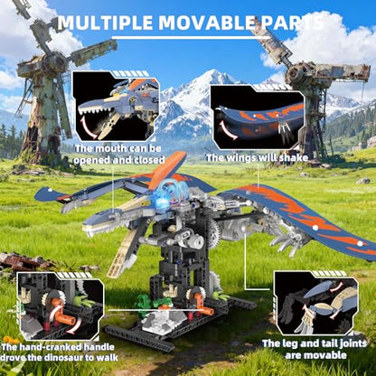 Mechanical Pterosaur Dinosaur Building Set with Lights for Boys - color: Pterosaur