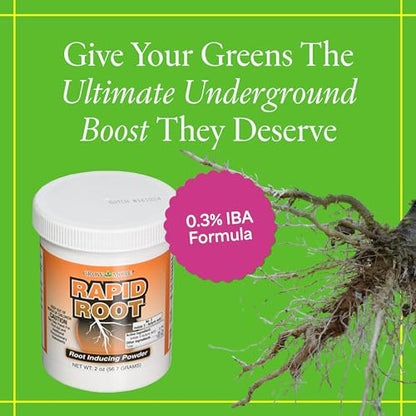 Grow More Rapid Root Powder for Plants (0.3% IBA) - 2oz of Rooting Hormone for Cuttings to Stimulate & Enhance Root Growth - One-Dip Treatment Rooting Powder for Plant Cuttings - Rapid Rooter