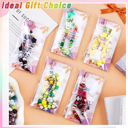 TOHONGADON 883 PCS Bead Keychain Making Kit with Video Tutorials Gift Bags - color: 883 PCS Beads