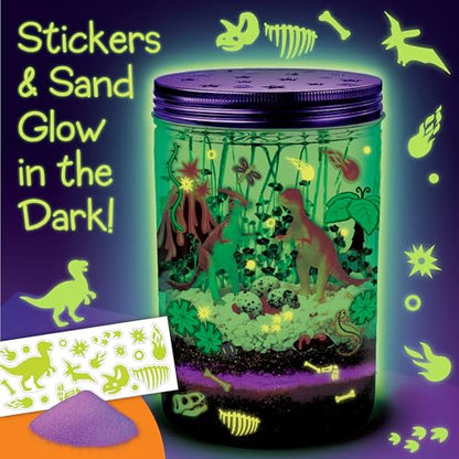 Creativity for Kids Grow N Glow Dinosaur Terrarium Kit | Create, Plant & Grow a DIY Terrarium Kit with Glow-in-the-Dark Stickers & Dino Toys | Screen Free Fun All Summer Long & STEM Kit (Ages 6+)