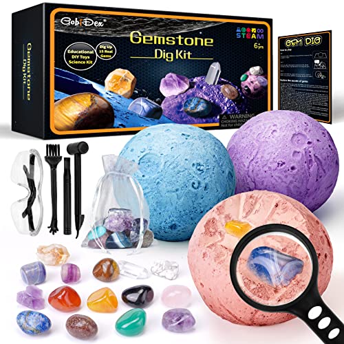 GobiDex 15 Gemstones Dig Kit, Space Science Kit for Kids Ages 6+