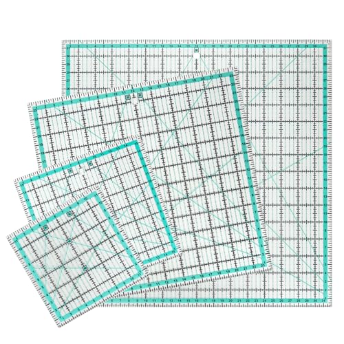 MANUFORE Quilting Ruler 4-Piece Square Sewing Acrylic Ruler Metric - style: 4pcs Square CM