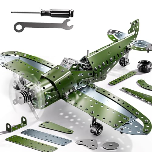 Metal Model Airplane Kits - STEM Projects for Kids Ages 8-12, Assembly Educational Building Toys Model Aircraft Metal for Kids Boys Girls 8 9 10 11 12 Years Old - style: Model Airplane