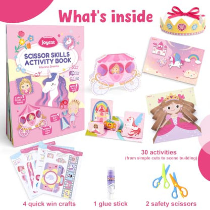 JoyCat Scissor Skills Activity Kit, Toddler Scissors Ages 3-5, Princess - color: Royal Dreams