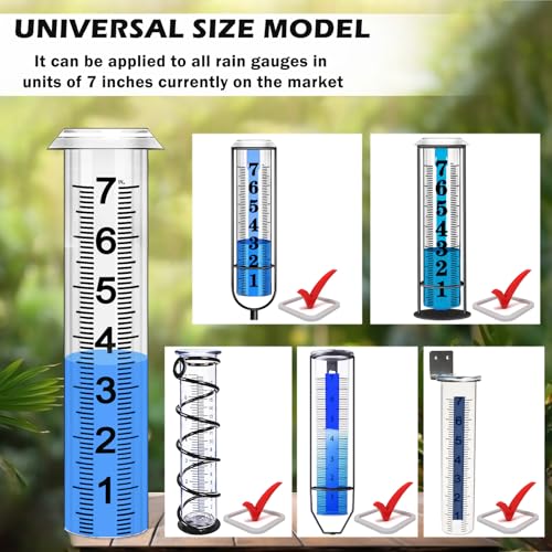 Rain Gauge Replacement Tube, Rain Gauge Outdoor Best Rated Tube,7" Capacity Accurate Rain Gauge Tube, Rain Gauge Outdoor Freeze Proof Measure Tube,2 pc Plastic Rainfall Meter Tube with 1 Brush - color: 2PCS Plastic Rain Gauge Tube A