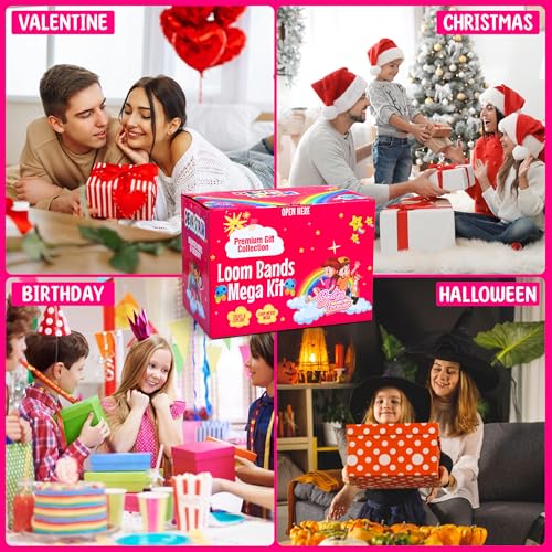 15200+ Rubber Band Bracelet Kit, 25 Colours Loom Bracelet kit - Rubberband Bracelet making kit Includes Clips, Charms, Beads - Rubber Bands for Bracelets, Ideal Gift for Birthday, Halloween, Xmas - color: 25colors 15200+