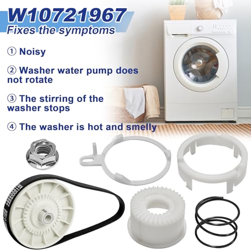 W10721967 Washer Pulley Clutch Kit & W10006384 Drive Belt - color: W10721967 Kit