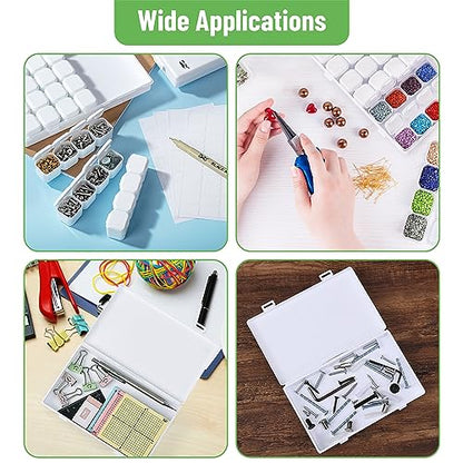 Mr. Pen- Bead Storage Containers, 28 Grids, 2 Pack, White - color: White, size: 2 Pack-56 Pcs(6.8"x4.4"x1")