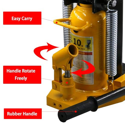 2 Sets of Hydraulic Toe Jack 5T/2.5T Manual Hydraulic Claw Jack 11000lbs/5500lbs Floor Jack with Rubber Pad - style: 2x5T