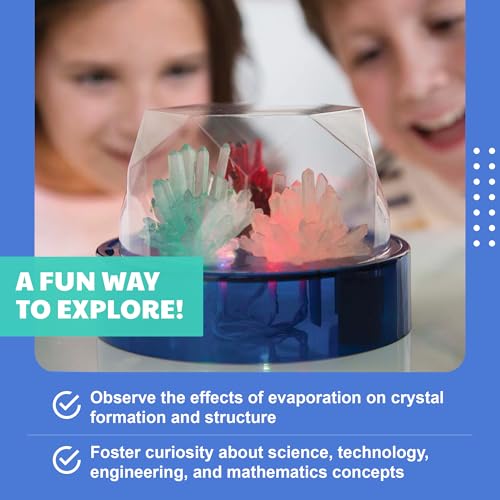 Crystal Growing - Colour Changing Crystals Light - Crystal Growing Kit with LED Lights, STEM Kits Learning for Kids, Create Unique Designs and Vibrant Displays, Safe Non-Toxic Materials - style: Crystal Growing Color Changing LED Light Kids Science Kit