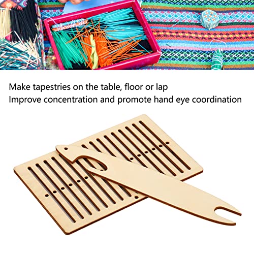 Wooden Weaving Kit 2 Pack Weaving Loom Set Craft Supplies for Beginners Weaving Tools for Making Bracelets Bags Belts Camera Straps DIY Weaving Starter Kit Arts Telares para Cuentas