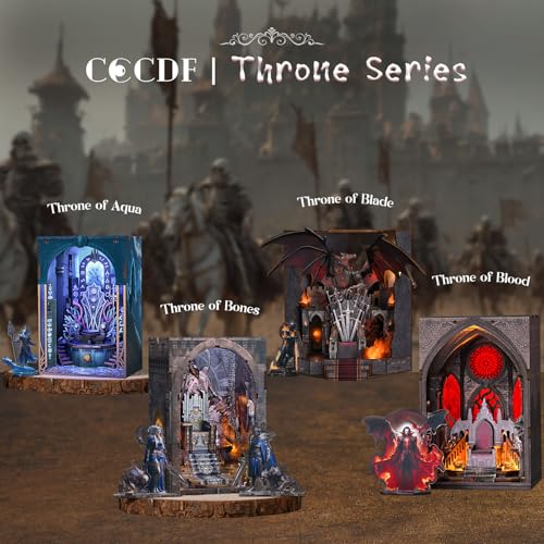 CCCDF Throne of Bones Book Nook Kit, Beginner DIY 3D Puzzle with LED - color: Throne of Bones